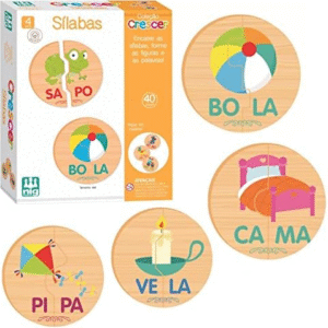 SILABAS EM MADEIRA 40PCS