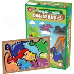 QUEBRA-CABECA MADEIRA ENCAIXE DINOSSAUROS 9PCS